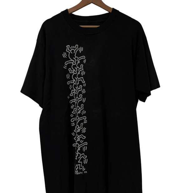 Vintage 90s Keith Haring American Legendary Pop Icon Artwork T Shirt XL